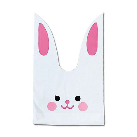 Sacola Coelho Rosa G 16x29cm  - 10 unidades - Rizzo