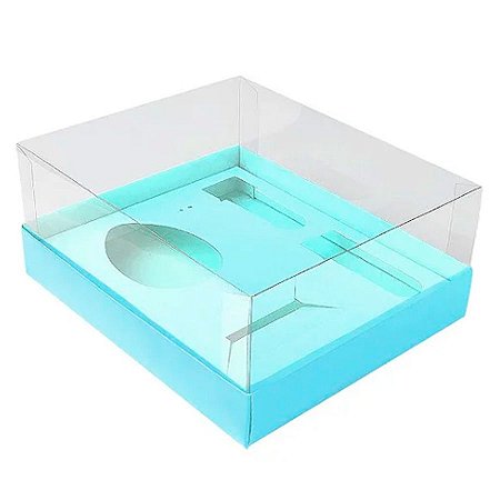 Caixa Ovo de Colher Kit Confeiteiro - Meio Ovo de 100g - 20,5cm x 17cm x 8,5cm - Azul - 5 unidades - Assk