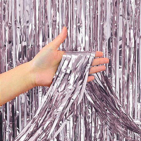 Cortina Decorativa Metalizada Fosca Lilás L1 x A2 m - 1 unidade - Rizzo