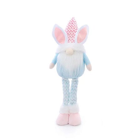 Gnomo Kringle em pé com Orelha Coelho - Azul - 1 unidade - Cromus - Rizzo