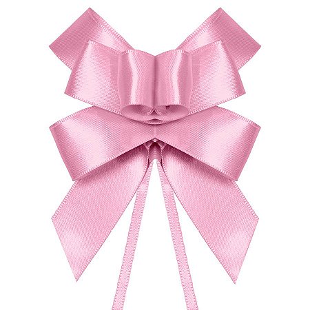 Laço Fácil de Fita de Cetim - Rosa Claro - 22mm - 5 unidades - Progresso - Rizzo