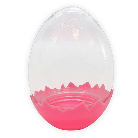 Ovinho Transparente Casquinha Rosa - 7cm - 10 unidades - Rizzo