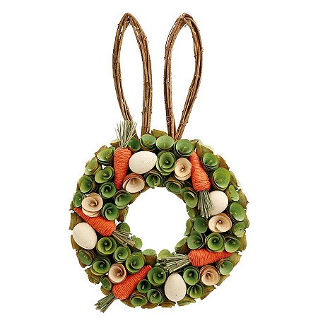 Guirlanda com Flores e Cenoura Rústico - 48cm - 1 unidade - Cromus - Rizzo