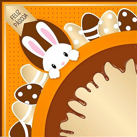 Saco Express 49x49cm para Ovos de 750g a 1kg - Chocopascoa Laranja - 25 unidades - Cromus - Rizzo