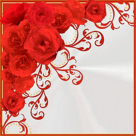 Saco Express 37,5x37,5cm para Ovos de Coração de 250g a 350g - Rosas Vermelhas - 25 unidades - Cromus - Rizzo