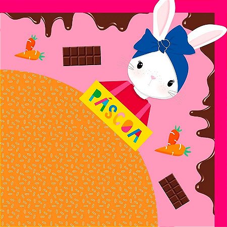 Saco Express 35x35cm para Ovos de 250g a 350g - Brilho de Páscoa Coelha - 25 unidades - Cromus - Rizzo