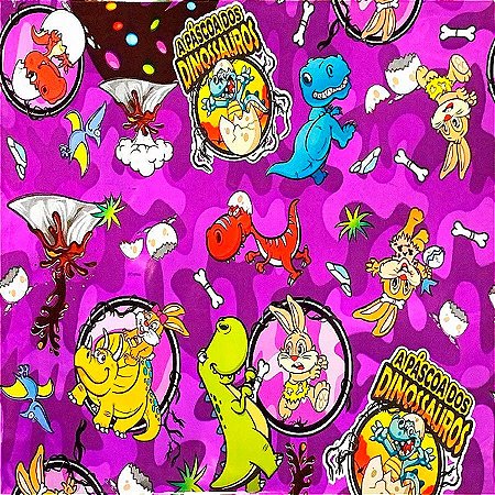 Folha para Ovos de Páscoa Metalizado Dinossauros lilás 69x89cm - 25 unidades - Cromus - Rizzo