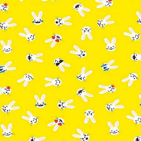 Folha para Ovos de Páscoa Metalizado Coelhinhos Amarelo 69x89cm - 25 unidades - Cromus - Rizzo