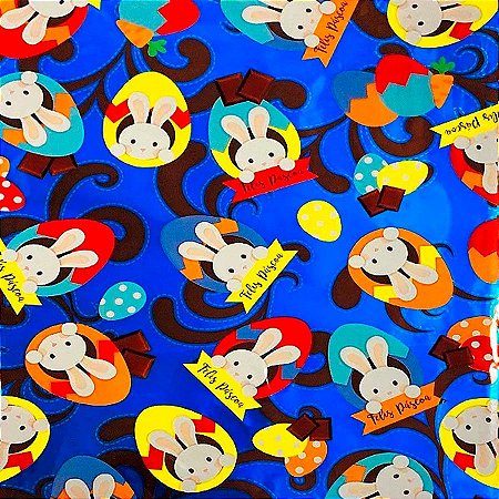 Folha para Ovos de Páscoa Metalizado Chocovo Azul 69x89cm - 25 unidades - Cromus - Rizzo
