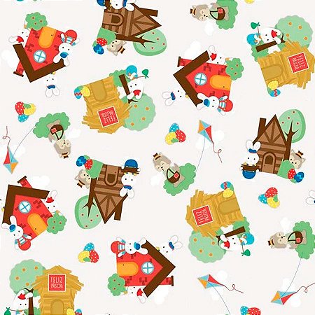 Folha para Ovos de Páscoa Metalizado Os 3 Coelhinhos Branco 69x89cm - 25 unidades - Cromus - Rizzo