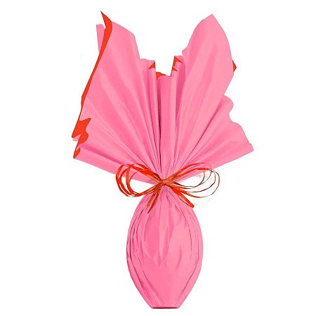 Folha para Ovos de Páscoa Double Face Acetinado Rosa/Vermelho 69x89cm - 25 unidades - Cromus - Rizzo
