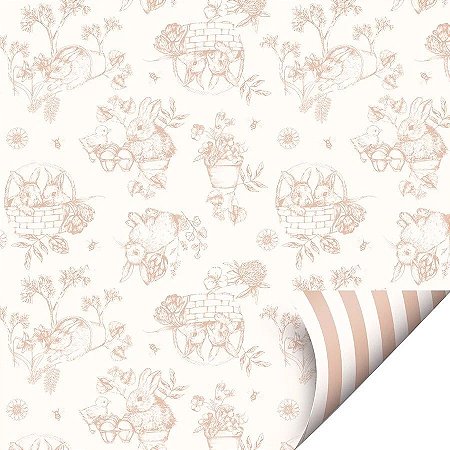Folha para Ovos de Páscoa Double Face Clássico Francês Marrom 69x89cm - 25 unidades - Cromus - Rizzo