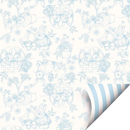 Folha para Ovos de Páscoa Double Face Clássico Francês Azul 69x89cm - 25 unidades - Cromus - Rizzo