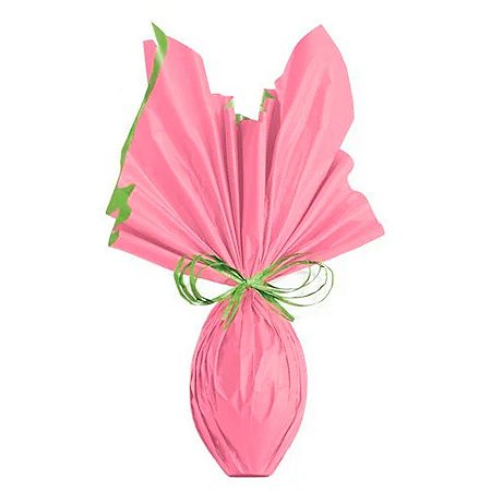 Folha para Ovos de Páscoa Double Face Acetinado Rosa e Verde 69x89cm - 25 unidades - Cromus - Rizzo