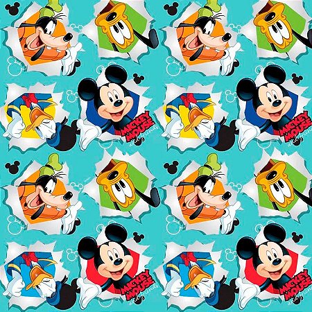 Folha para Ovos de Páscoa Mickey Friendship Azul 69x89cm - 25 unidades - Cromus - Rizzo