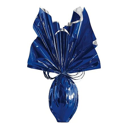Folha para Ovos de Páscoa Metalizado Azul Intenso 69x89cm - 25 unidades - Cromus - Rizzo