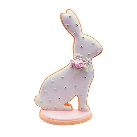 Coelho Decorativo Biscuit em Resina - 35cm - 1 unidade - Cromus - Rizzo