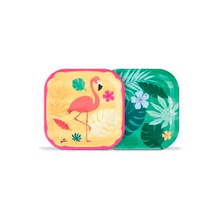 Prato de Papel - Flamingo - 8 unidades - Junco - Rizzo