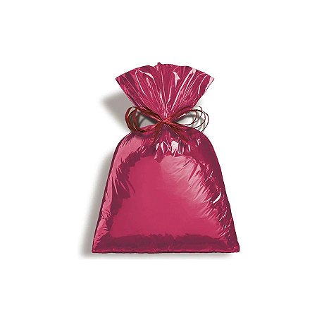 Saco para presente Metalizado - Fucsia - Cromus - Rizzo