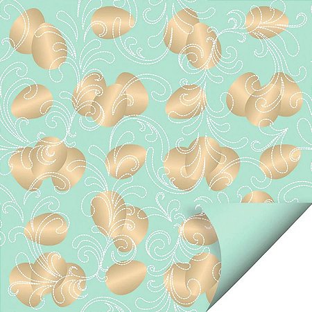 Folha para Ovos de Páscoa Double Face Ovos de Ouro Verde 69x89cm  - 25 unidades - Cromus - Rizzo