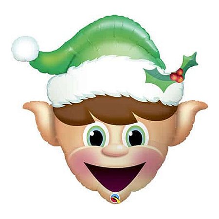 Balão de Festa Microfoil 35" 88cm - Elfo de Natal - 1 unidade - Qualatex Outlet - Rizzo