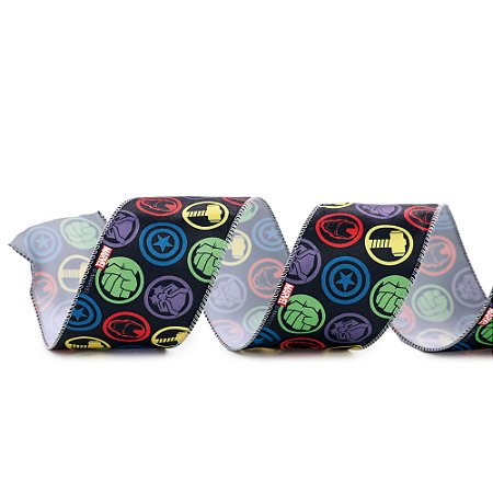 Fita Decorativa Aramada de Natal - Avengers - 6,3cm x 9,14m - 1 unidade - Cromus - Rizzo