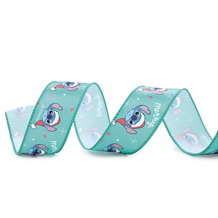 Fita Decorativa Aramada de Natal - Stitch - 3,8cm x 9,14m - 1 unidade - Cromus - Rizzo