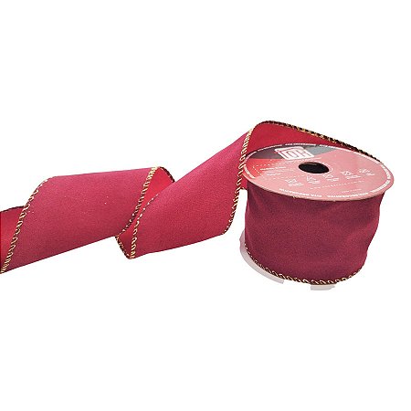 Fita Decorativa de Natal - Vermelho Queimado - 6,3x914cn - 1 unidade - Rizzo
