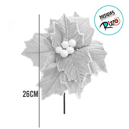 Poinsétia Decorativa - Veludo Bege Nevada - 26cm - 1 unidade - Cromus - Rizzo