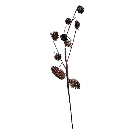 Galho Decorativo - Pinhas Secas - 44cm - 1 unidade - Rizzo
