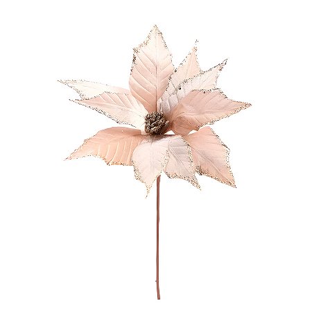 Galho Poinsétia - Champanhe - 47cm - 1 unidade - Cromus - Rizzo