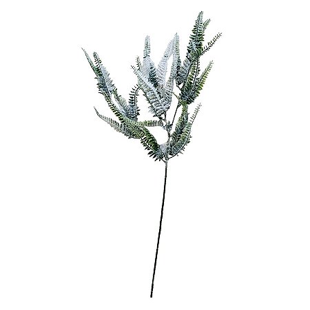 Galho Decorativo - Folhas Nevadas - 34cm - 1 unidade - Rizzo