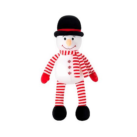 Boneco de Neve de Pelúcia Listrado - 40cm - 1 unidade - Rizzo