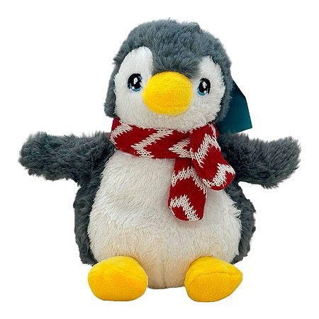 Pinguim com Cachecol Pequeno de Pelúcia - 21cm - 1 unidade - Rizzo