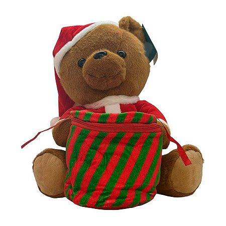 Urso com Presente de Pelúcia - 32cm - 1 unidade - Rizzo