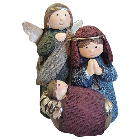 Enfeite de Natal em Resina - Sagrada Família Anjinho - 6,5x5cm - 1 unidade - Rizzo