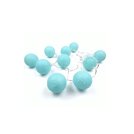 Luminária Cordao de Luz de Bolinhas - 20 Leds - 3,5cmx3,5m - Azul Claro -  unidades - Rizzo