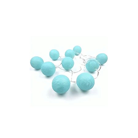 Luminária Cordao de Luz de Bolinhas - 20 Leds - 3,5cmx3m - Azul Água - 1 unidade - Rizzo