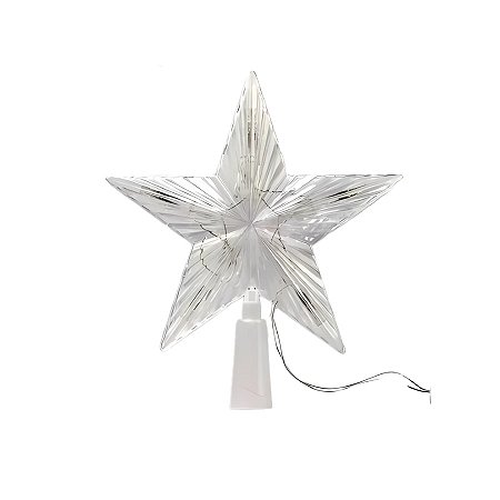 Estrela De Led Luz Colorida - Com Fio Incolor - 15cm - 1 unidade - Rizzo - Rizzo