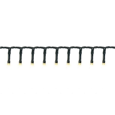 Cordão de LED Pisca Pisca Luz Quente com Fio Verde 1000 Leds de 8 Funções - 20m Bivolt - 1 unidade - Cromus - Rizzo