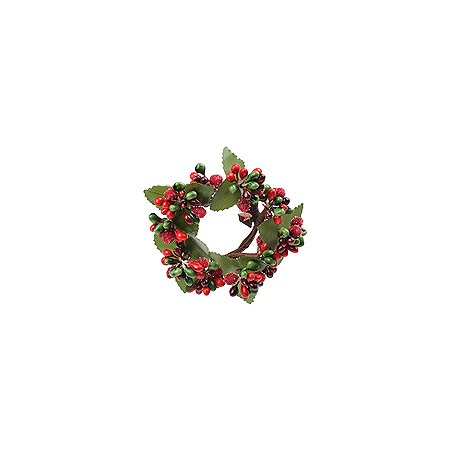 Mini Guirlanda Folhas e Frutas - Vermelho e Verde - 7cm - 1 unidade - Cromus - Rizzo