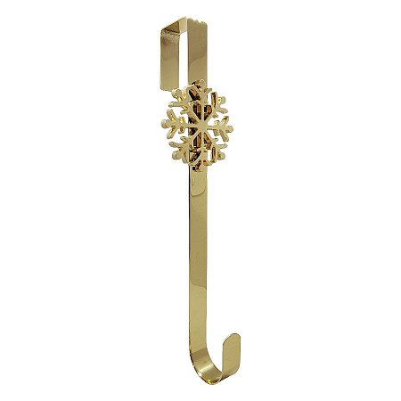 Suporte de Guirlanda Floco de Neve Dourado - 37cm - 1 unidade - Rizzo