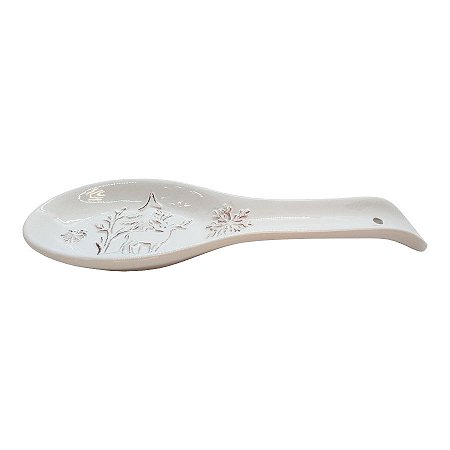 Colher Decorativa de Natal em Cerâmica - Floresta Branca - 25cm - 1 unidade - Rizzo