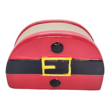Porta Guardanapo Decorativo de Cerâmica de Natal - Cinto Noel - 11x4cm - 1 unidade - Rizzo