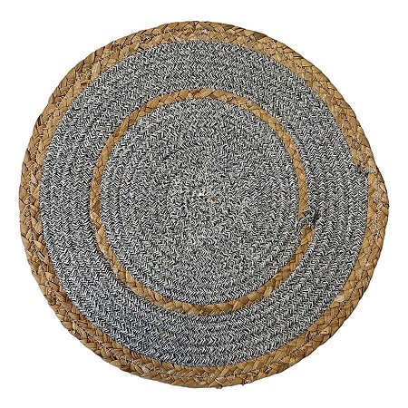 Sousplat Cinza com Palha - 38cm - 1 unidade - Rizzo - Rizzo