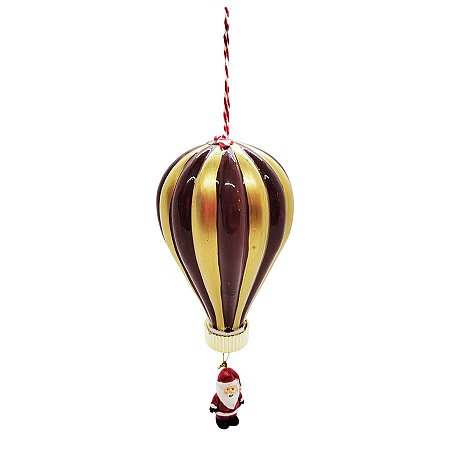 Enfeite de Pendurar de Natal - Balão Dourado com Noel - 19x7cm - 1 unidade - Rizzo