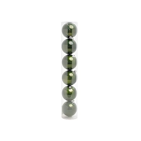 Bolas de Natal em Tubo - Verde - 5cm - 6 unidades - Cromus - Rizzo