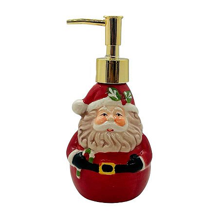 Saboneteira de Cerâmica - Papai Noel de Natal - 18cm - 1 unidade - Rizzo - Rizzo