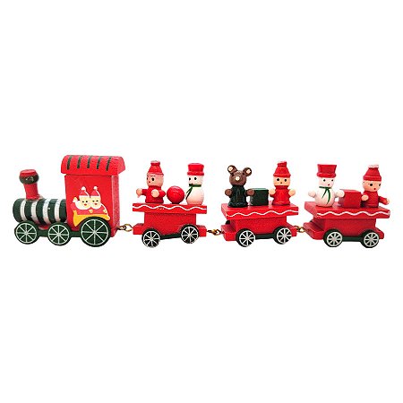 Enfeite de Madeira de Natal Trem - Vermelho - 20cm - 1 unidade - Rizzo