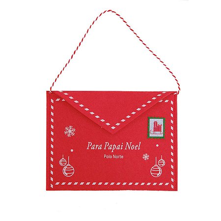 Envelope em Feltro de Natal - Vermelho - 18x13cm - 1 unidade - Cromus - Rizzo